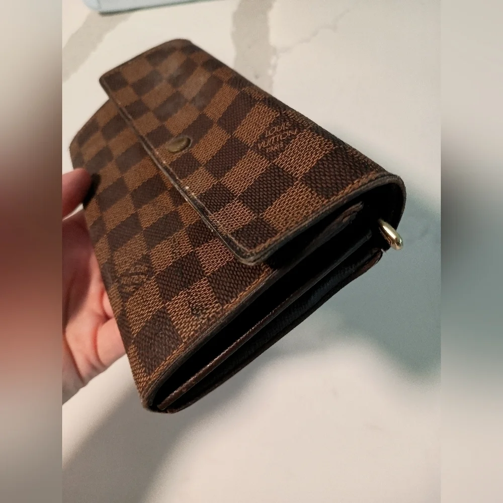 Authentic Louis Vuitton Damier Ebene Josephine Long Bifold Wallet